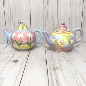 Oneida Country Bouquet Bumble Bee Daisy & Flower Butterfly Handpainted Teapot 2